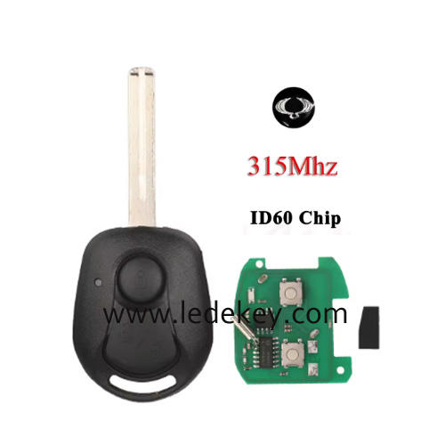 For SSANG YONG 2 Buttons Remote Key With 315Mhz 4D60 Chip TOY40 Blade For Ssangyong Actyon Kyron Actio Rexton Aoto Fob Control