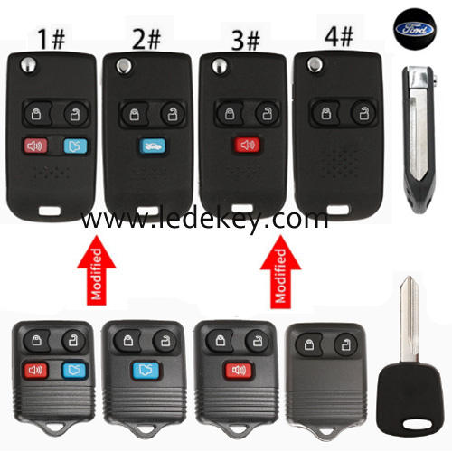 For Ford modified folding flip remote key shell with FO38 blade (Please choose model )