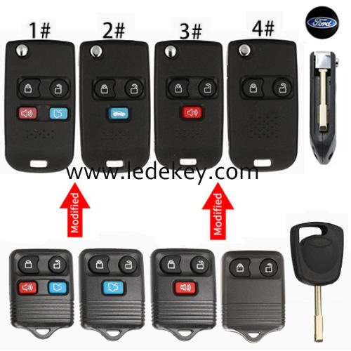For Ford modified folding flip remote key shell with FO21 blade (Please choose model )