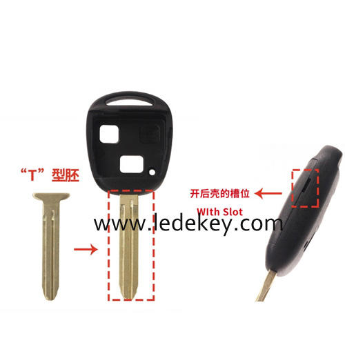 For Toyota 2 Button High Quality Remote Shell Explosion-Proof TOY43 Easy-Cut White Copper T Shaped Blade No Logo