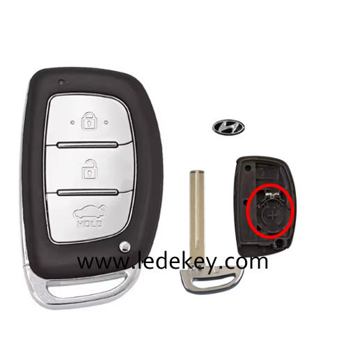 For Hyundai 3 button remote key shell with battery clamp