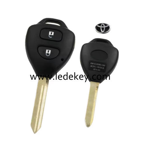 For Toyota 2 button remote key shell with TOY47 blade with Logo