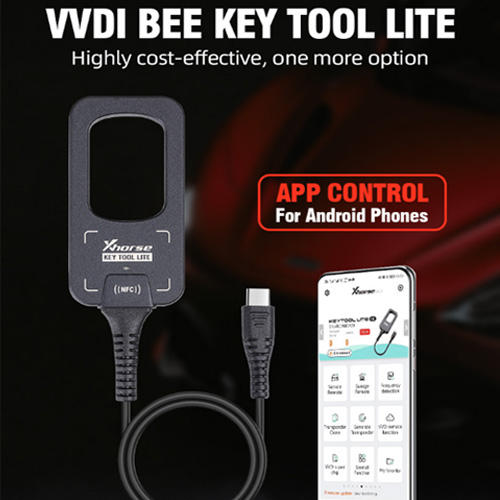 Xhorse VVDI BEE Key Tool Lite Car Key Programmer Tool Frequency Detection Transponder Clone Work on Android Phone With 6pcs B5 Wired Remotes