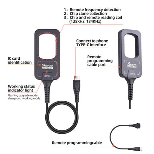Xhorse VVDI BEE Key Tool Lite Car Key Programmer Tool Frequency Detection Transponder Clone Work on Android Phone With 6pcs B5 Wired Remotes