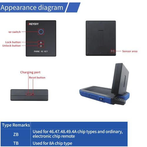 KEYDIY Phone as Key: Device that turns your Phone into a Car Key - Easy Wireless Setup ，model: PAK01-ZB / PAK01-TB