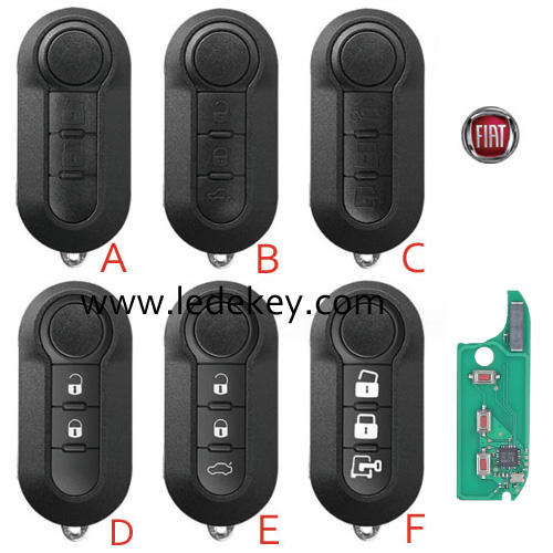 2/3 Buttons Flip Remote Key 433Mhz 4A chip FCCID : A2C86460000 For Fiat Dodge With SIP22 Blade (Please choose model )