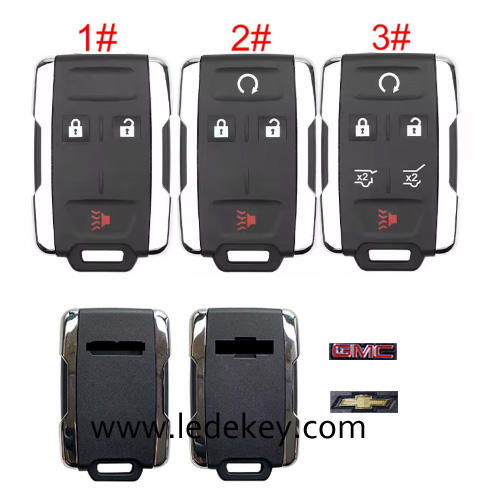 For Chevrolet GMC remote key shell with logo,the side part is silver color (Please choose model )