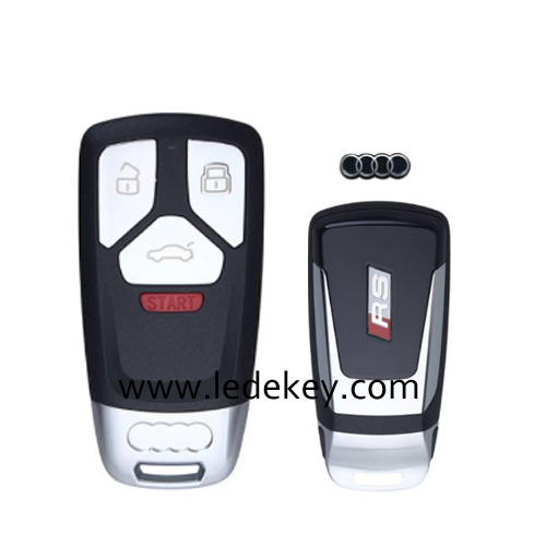 For Audi 4 button remote key shell  with RS Logo on the back too