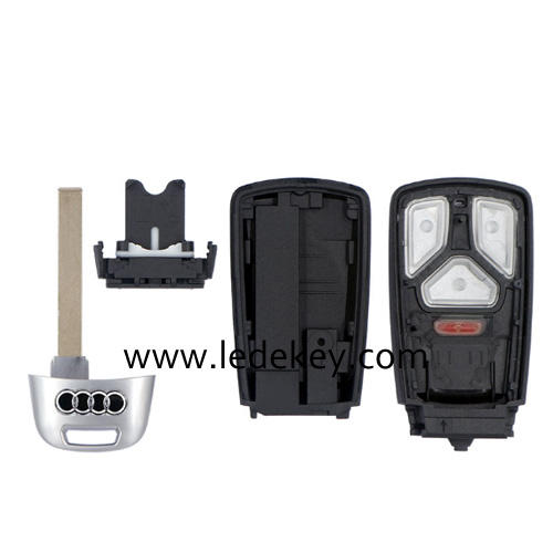 For Audi 4 button remote key shell  with RS Logo on the back too