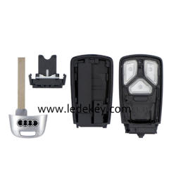 For Audi 3 button remote key shell  with RS Logo on the back too