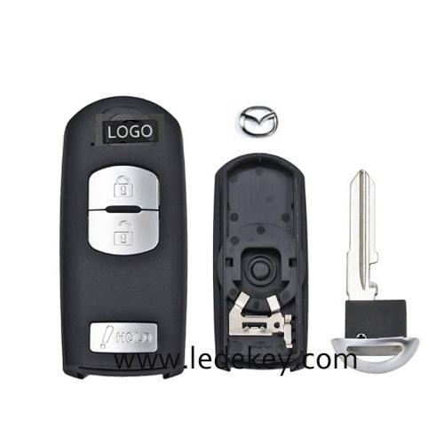 Mazda 2+1 button Smart key shell with #2 blade