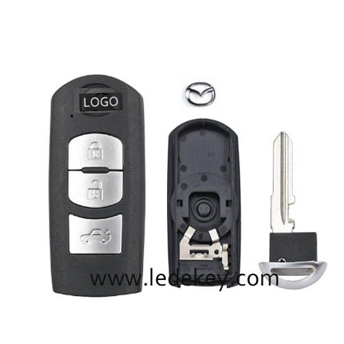 Mazda 3 button Smart key shell with #2 blade