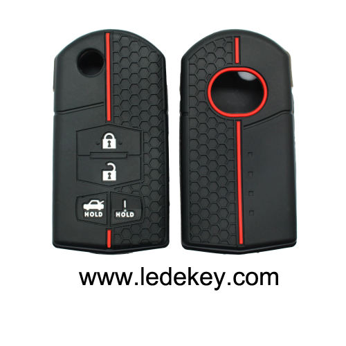 4 buttons Silicone key cover for Mazda