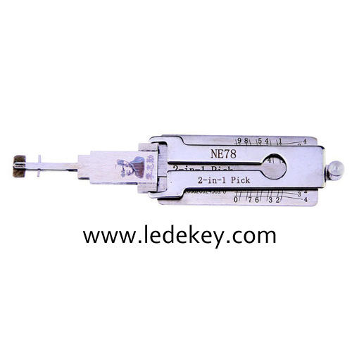 Original Lishi NE78 2in1 Decoder and Pick for Peugeot