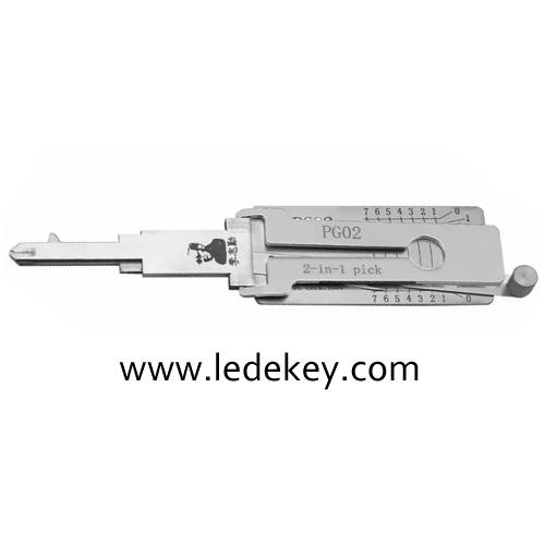 Original Lishi PGO2 2-in-1 Decoder and Pick for Piaggio / Vespa Scooters