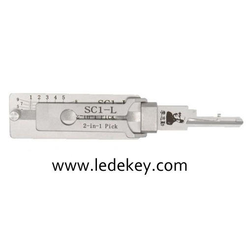 Original Lishi SC1-L (Reverse Handing) 2-in-1 Pick & Decoder for 5-Pin Schlage Keyway