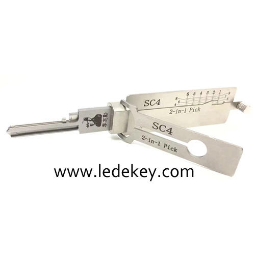 Original Lishi SC4 2-in-1 Pick & Decoder for 6-Pin Schlage Keyway