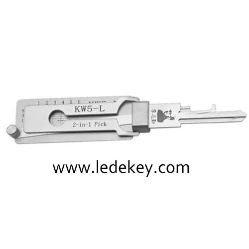 Original Lishi KW5-L (Reverse Handing) 2-in-1 Pick & Decoder for 6-Pin Kwikset Keyway