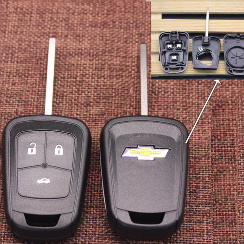 Chevroet 3 button key blank shell With logo