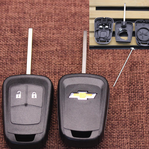 Chevroet 2 button key blank shell With logo