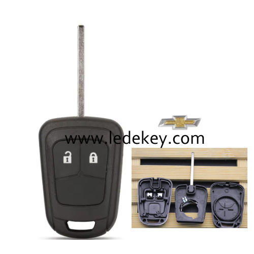 Chevroet 2 button key blank shell With logo