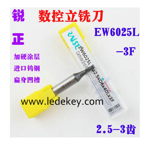 RAISE EW6025L Universal Grade Carbide 2.5mm End Mill Cutter (SEC-E9,CONDOR Xhorse,Miracle A7 A9)