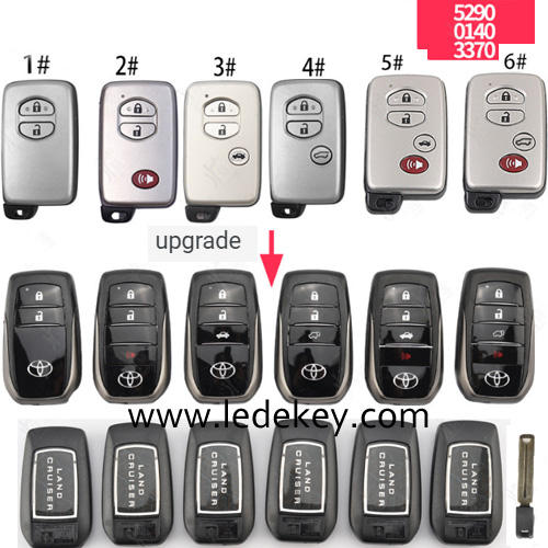 For old Toyota Camry Prado smart key shell modified into Toyota Land Cruiser key shell (Please choose the model )