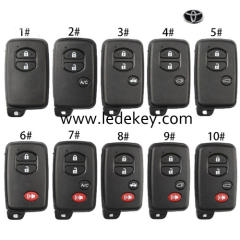 For Toyota remote key shell black color with Logo with blade (Please choose the model )