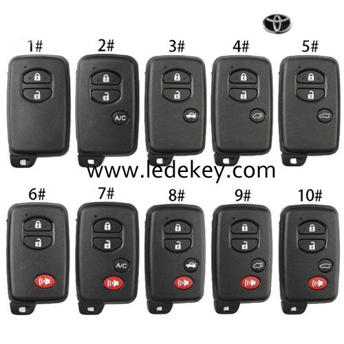 For Toyota remote key shell black color with Logo with blade (Please choose the model )