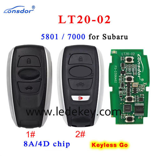 Lonsdor LT20-02 Smart Key Board PCB 5801 7000 With Key Shell for Subaru STI WRX Legacy Outback Forester Ascent Crosstrek Impreza （Please choose the model）