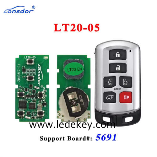 Lonsdor LT20-05 Smart Key Board PCB With Key Shell For Toyota Sienna 2011-2019 Support Board 5691