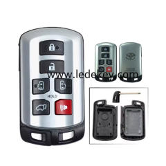 For Toyota Sienna 6 button remote key shell with Logo / With Logo