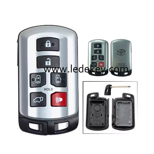 For Toyota Sienna 6 button remote key shell with Logo / With Logo
