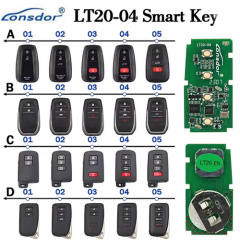 Lonsdor LT20-04 Smart Key Board PCB With Key Shell ,Universal Keyless Go Smart Remote Key 8A 4D All In One for Toyota for Lexus （Please choose the model）