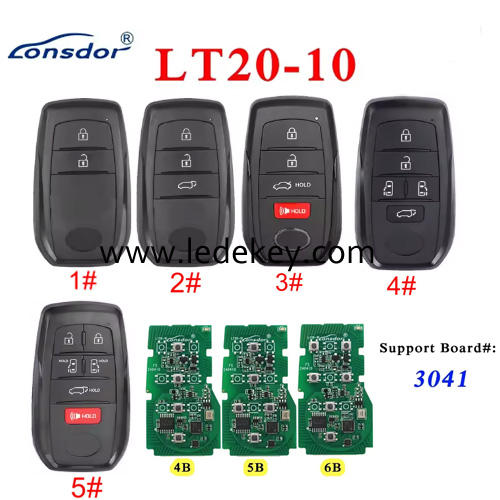 Lonsdor LT20-10 Smart Key Board PCB With Key Shell 8A+4D For Toyota & Lexus（Please choose the model)