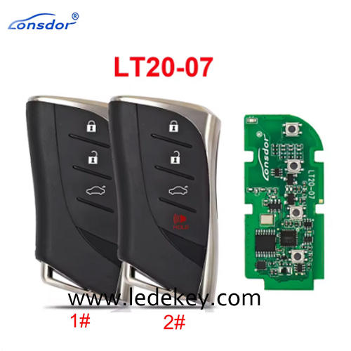 Lonsdor LT20-07 Smart Key Board PCB With Key Shell 8A Chip Board #: 0440,0120 for For Lexus ES300h ES200 LS500 LS500H 312/314.3Mhz 433.58/434.42MHz