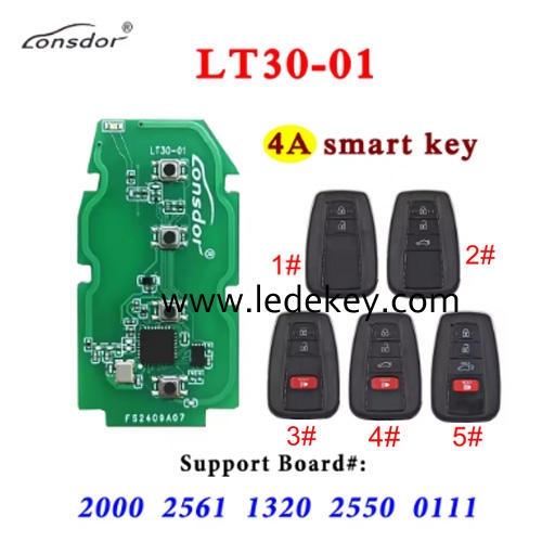 Lonsdor LT30-01 Smart Key Board PCB With Key Shell 4A For Toyota COROLLA(2019-)LEVIN(2019-) COROLLA CROSS(2019-)ALLION(2016-) CAMRY(2024-)