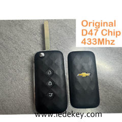 Original Flip Remote For Chevrolet Aveo 434Mhz FSK 47 NCF29AxX Chip 3 Buttons
