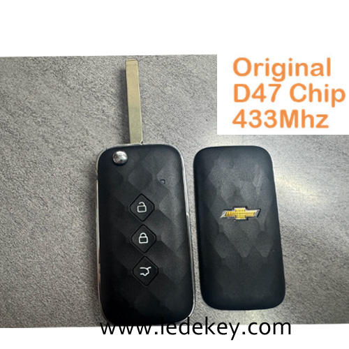 Original Flip Remote For Chevrolet Aveo 434Mhz FSK 47 NCF29AxX Chip 3 Buttons