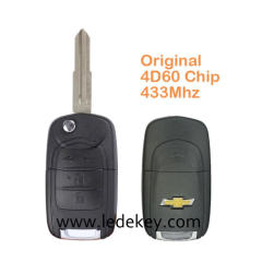 Original Remote Key For Chevrolet 433.92Mhz 4D60 Chip 4 Buttons Right Blade