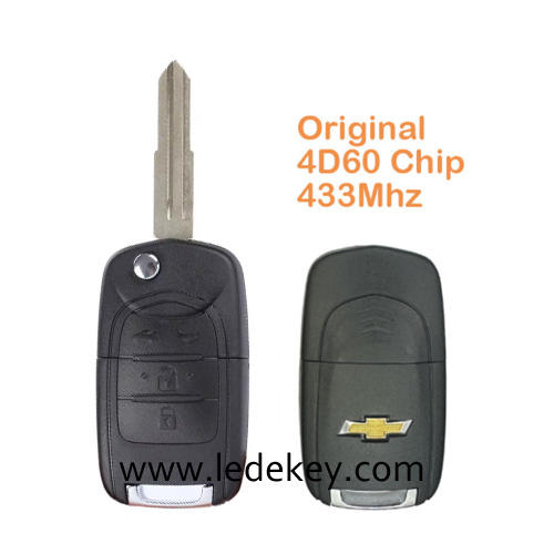 Original Remote Key For Chevrolet 433.92Mhz 4D60 Chip 4 Buttons Right Blade