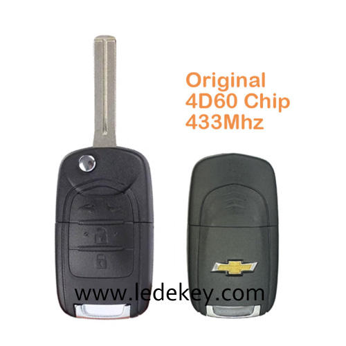 Original Remote Key For Chevrolet 433.92Mhz 4D60 Chip 4 Buttons Middle Blade