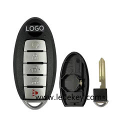 For Nissan 5 button smart key shell with Right battery clamp with logo