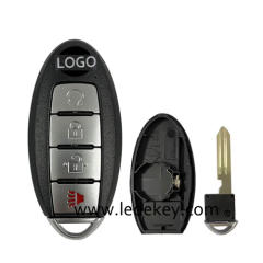 For Nissan 4 button smart key shell with Right battery clamp with logo