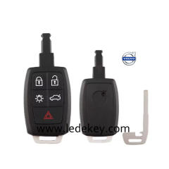 For Volvo 5 button remote key shell with blade with logo