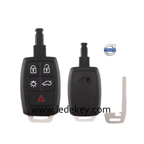 For Volvo 5 button remote key shell with blade with logo