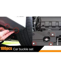 100PCS Clips Auto Fastener Car Fastener Clip Remove Retain Rivets Plastic Fasten Bumper With 5 PCS Door Cars Trim Fitting Disassembly Tool