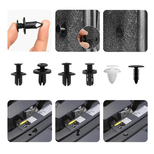 100PCS Clips Auto Fastener Car Fastener Clip Remove Retain Rivets Plastic Fasten Bumper With 5 PCS Door Cars Trim Fitting Disassembly Tool