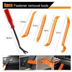 100PCS Clips Auto Fastener Car Fastener Clip Remove Retain Rivets Plastic Fasten Bumper With 5 PCS Door Cars Trim Fitting Disassembly Tool