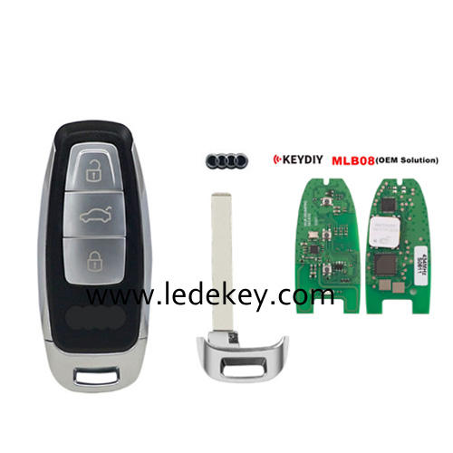 (OEM Solution) KEYDIY MLB08 MLB For Audi Style 3 Buttons Universal Smart Remote 434 Mhz Works with Keydiy KD-MP / Xhorse VVDI MLB Tool